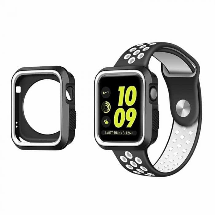 Silicone NIKE Sport with cover Black&White- باند نايك سبورت سيليكون مع كفر